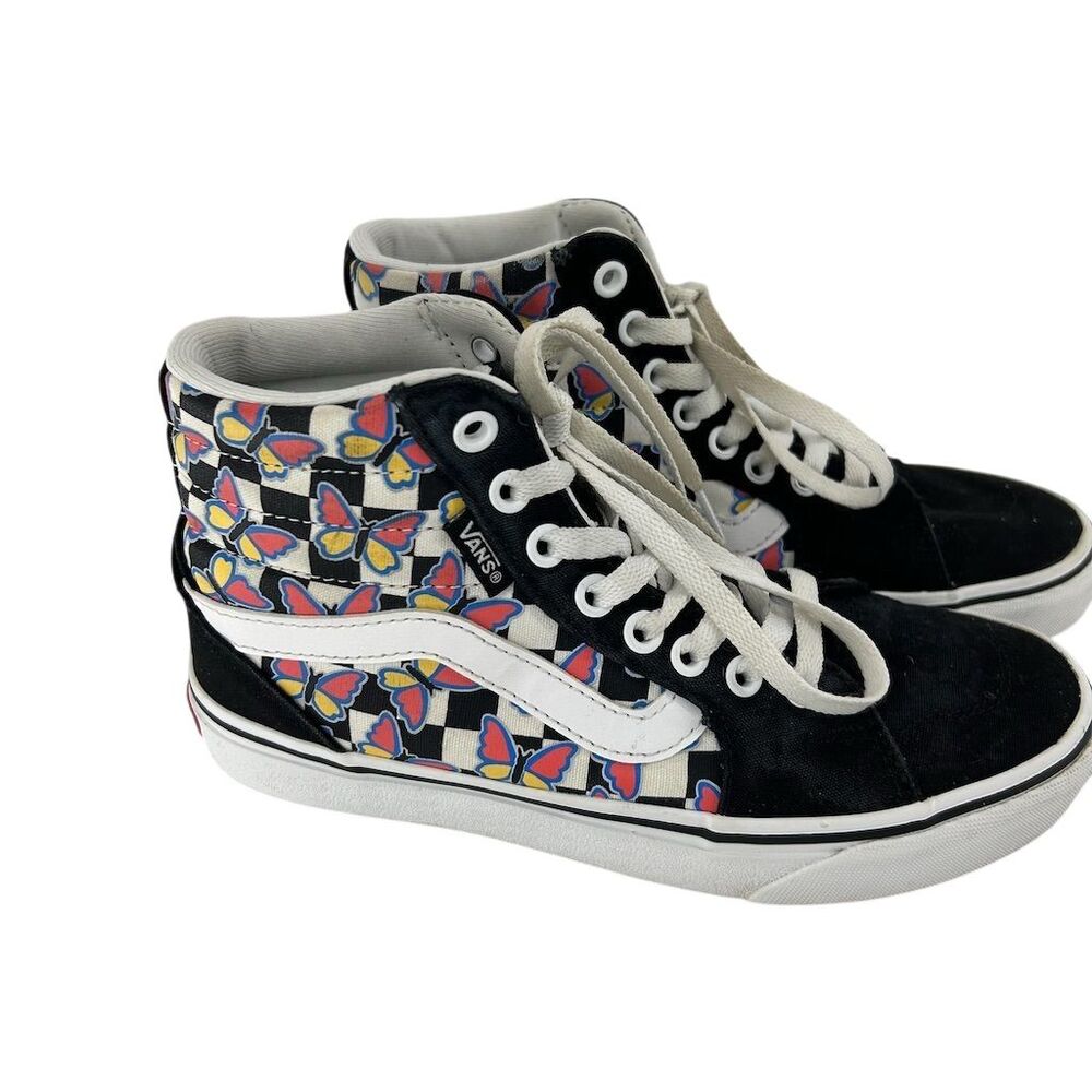 Vans Women's Filmore Hi Top Butterfly Checkerboard Sneakers Size 6